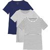 Sosolism Set da 3 Magliette da Allattamento Estate a Maniche Corte T-Shirt Casual per Gravidanza e Post-Parto per Donne