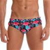 Arcweg Costume da Bagno Uomo con Pad Rimovibile e Coulisse Slip e Parigamba da Bagno Pantaloni Corti Elastico a Vita Bassa Nuoto Fiori Rossi, S(EU)