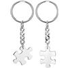 Jovivi - Set di 2 portachiavi a forma di puzzle - in acciaio inossidabile - regalo di San Valentino, per amici e persone amate - personalizzabile , Keychain(non-engraving)