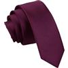 DQT - cravatta stretta in raso da uomo, tinta unita, di 5 cm - vari colori. Plum Taglia unica