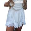 Caziffer Pantaloncini da donna in raso di seta con finiture in pizzo a vita bassa boxer Y2k Teen Girls carino coquette lounge slip slip bottom