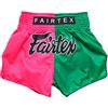 Fairtex - Pantaloncini da Boxe, Taglio Slim Muay Thai (Rosa/Verde., L)