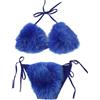 ZOSCGJMY Bikini da donna in finta pelliccia Halter String Triangolo Set Due Pezzi Costumi Da Bagno