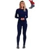 Merino.tech Completo Lana Donna Merinos - Intimo Termico Merino Maglia e Pantalone con Calzini Leggero, Medio, Pesante (Medium, 250 Navy)