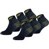 Caterpillar Premium Work Sneaker 6 Paia di Calzini Sneaker da Lavoro Uomo per Scarpe Antinfortunistiche, Doppio Rinforzo su Punta e Tallone, Ottima Qualità Spugna di Cotone (Blu, 43-46)