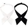 AWOCAN Set di papillon regolabile a croce JK uniforme papillon per donna/uomo/ragazza/ragazzo, Nero/Bianco, Taglia unica