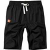 Djtnzdm Pantaloncini Uomo Estivi Bermuda Uomo Cargo Shorts Cotone Uomo Pantalone Corto con Tasche(Nero-M)