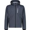 CMP Giacca da uomo in Softshell con cappuccio staccabile, 3A01787N (IT, Numero, 54, Regular, Regular, Acido/Nero) (IT, Numero, 58, Regular, Regular, Titanio/Alluminio)