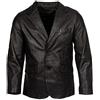 Infinity Leather Giacca Classica da Uomo Sartoriale a 2 Bottoni Nera in Morbida Pelle di Agnello L