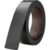 KONGNY 3,3cm Cinghia da Uomo Senza Fibbia Cintura Uomini, Nero, 110cm