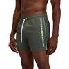 SUNDEK Boardshort Costume da Bagno Uomo Corto con Vita Elastica con Piping a Contrasto in Poliestere Riciclato (IT, Testo, XL, Regular, Regular, Dk AR Green 01)