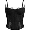 Dealmore - Corsetto per donne, in pizzo, con spalline sottili, per uscire, appuntamenti, feste, nero, X-Small