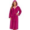 Morgenstern Accappatoio Donna con Cappuccio - Vestaglia da Bagno Lunga in Cotone, Fucsia, XS