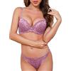 SHEKINI Completi Intimi da Donna Sexy Lingerie Push up Reggiseno e Slip in Pizzo Elegante Reggiseno con Ferretto Fisso Imbottitto Tracolla Regolabile