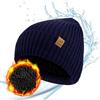 ACUSHLA Berretto invernale impermeabile antivento - foderato in pile spesso lavorato a maglia, cappello invernale per uomini e donne caldo berretto da orologio per la stagione fredda, Blu navy, taglia