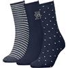 Tommy Hilfiger Giftbox Classic Sock, Blu Navy, 35-38 (Pacco da 3) Donna