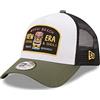 New Era Waikiki Beach Location Icon White Olive A-Frame Adjustable Trucker Cap - One-Size