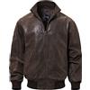 FLAVOR Giubbotto Bomber Casual In Pelle Vera Per Uomo