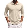 Hisir Polo da uomo, a maglia, a righe, a maniche lunghe, con colletto polo, basic, tinta unita, per lavoro, autunno, inverno