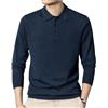 Hgvcfcv Polo da uomo autunnale a maniche lunghe in misto lana con risvolto, maglione casual