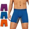 The Essentials Wardrobe Boxer da uomo in bambù, confezione da 3 pezzi, traspirante, elastico in vita, biancheria intima di alta qualità, con tasca sagomata 3D, pannelli anti-sfregamento, anti gamba
