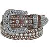 CTM Cintura da donna Western con strass da 3,8 cm (taglie forti disponibili), Marrone, L