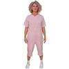 FERRUCCI COMFORT Pigiama Tutone Sanitario Estivo con 3 Zip in Cotone a Maniche Corte e Pantalone Corto - 9008/6 - Made in Italy - Adatto agli Anziani (S, Rosa)
