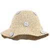 Meliyya Cappello di paglia da donna, pieghevole, regolabile, estivo, in paglia, cappello da sole con fiori, cappello da spiaggia, a tesa larga, cappello estivo, A-Beige., Taglia unica