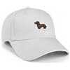 Tindo Cappellino da baseball con motivi ricamati, regolabile, in cotone, bianco, minimalista, per uomo e donna, Bassotto, Taglia unica