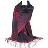 GFM - Pashmina con motivo floreale - S10-viola blu rosso fucsia - (PASH-2052-ghnlfsh)