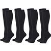 Zingso Calze a compressione per donne uomini, 2 paia di calze al ginocchio 20-25mmHg calze a compressione per sport, atletico, edema, diabetico, vene varicose, viaggi, Nero Nero Nero Nero Nero, Small/Medium