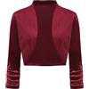 LADI TREND Coprispalle da donna aperto sul davanti, bolero cardigan in velluto coprispalle corto cardigan increspato manica a 3/4 coprente