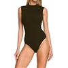 BODYWEAR LTD Body da donna senza maniche, con collo alto, vestibilità comoda, abbigliamento per le prestazioni, essenziale per lezioni di danza, danza, ginnastica, danza, discoteca, cioccolato, S-M
