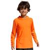 TIZAX Maglia Anti UV Nuoto Bambino con Cappuccio UPF50+ Maglietta Piscina on Maniche Lunghe Costume da Bagno Ragazzi Asciugatura Rapida con Tasca Arancione 6 Anni