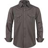Spring&Gege Ragazzi manica lunga Button Down camicie cotone tessuto due tasche camicie per bambini, Carbone, 13-14 Anni
