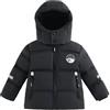 Generisch Giubbotto invernale in piuma per bambini, elegante, corto e ispessito capispalla per ragazzi, caldo piumino per la stagione invernale, Nero , 11-14 Jahre
