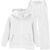 Generic Set di 2 pantaloni della tuta in pile per ragazzi e ragazze, con cerniera, pantaloni da jogging larghi, tute per ragazzi e ragazzi, tinta unita, invernali, caldi, felpe atletiche
