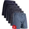 DANISH ENDURANCE Boxer Uomo Americani Cotone Biologico 100%, Leggeri e Traspiranti, 4 o 6 Paia, Blu/Grigio, M