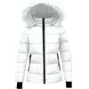 Generic Parka impermeabile per ragazze in pelliccia sintetica con cappuccio lungo piumini per adolescenti bambini inverno isolato piumino Outwear, bianco, 13-14 Years