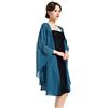 BEAUTELICATE Scialle Donna Elegante per Cerimonia Taglie Forti Chiffon Coprispalle Sheer Stola Donna per Matrimonio Estivo Sposa Abiti (Blu Acqua, Taglia Unica)