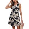 AUSELILY Vestito Donna Estivo Senza Maniche Abito a Tinta Unita Stamp Elegante Abito da Spiaggia