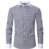 ATOFY - Camicia da uomo con polsino francese, vestibilità regolare, camicia formale da lavoro, a maniche lunghe, gemelli casuali, XL