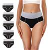 Senllori Mutande Donna Vita Alta Slip Cotone Mutantina Elastiche Pantaloncini Post Parto Pacco da 5 Nero Taglia M