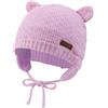 XIAOHAWANG Baby Earflap Beanie Cappello Morbido Bambino Boy Knit Beanies Cute Bear Infant Toddler Girl Cappelli Autunno Inverno, Viola chiaro, 6-18 mesi