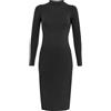 BODYWEAR LTD Maxi abito da donna a maniche lunghe con collo alto aderente in morbido tessuto di viscosa elasticizzato per feste serali look casual elegante - Slim Fit Fashion Outfit