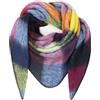 Gloop Sciarpa da donna XXL a maglia, triangolare, morbida, senza graffi sulla pelle, 200 x 140 cm, Blu Scuro Verde Nero, Taglia unica