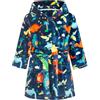 Baogaier Accappatoio Bambino Flanella Vestaglia con Cappuccio, Notte Pigiami Doccia Morbido Pigiameria Manica Lunga per Bambino 2-3 Anni, Dinosauro blu