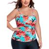 Ocean Blues Tankini da donna senza spalline, con controllo della pancia, solo top