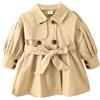 Acuryx Giacca a Vento da Bambina Bimba Doppio Petto con Fiocco Cintura Manica Lunga Cappotto Trench Neonata Elegante 3-6 Mesi