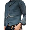 AeoTeokey Gilet classico da uomo in tweed di lana, casual, senza maniche, gilet a spina di pesce, per smoking (L, blu navy chiaro)